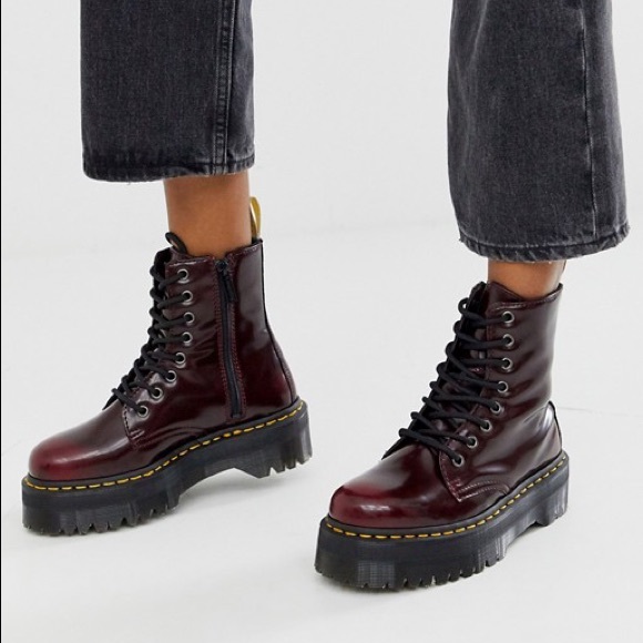 dr martens jadon red leather